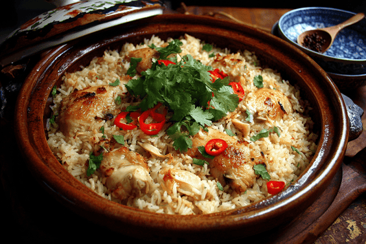 Fragrant One-Pot Chicken Rice with Garlic and Ginger