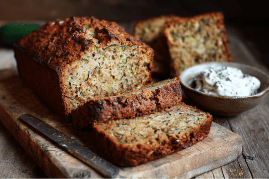 Moist Courgette Bread with Cinnamon and Walnuts