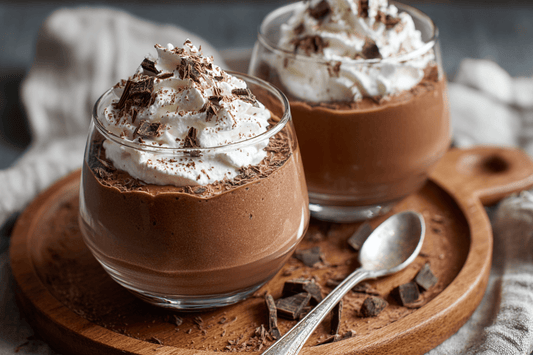No-Bake Chocolate Mousse with Whipped Cream