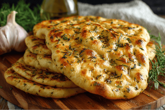 Easy Homemade Flat Bread with Olive Oil and Herbs