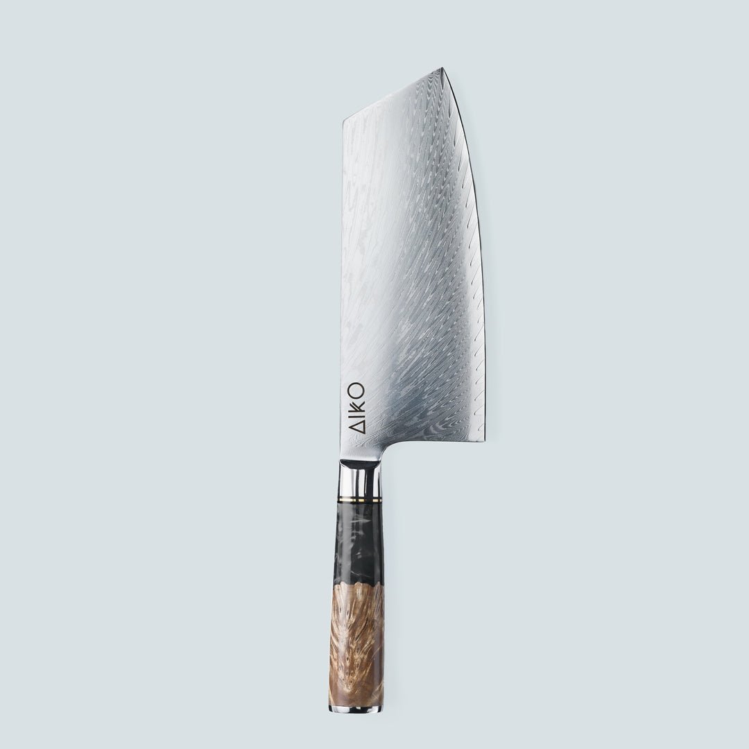 Aiko Black (あいこ, アイコ) Стальный нож Damascus с цветной черной ручкой смолы