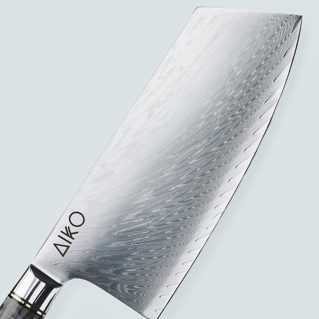 Aiko Black (あいこ, アイコ) Стальный нож Damascus с цветной черной ручкой смолы