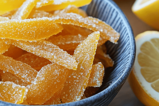 Zesty Glazed Candied Lemon Peel Ribbons