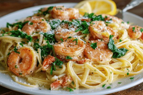 Creamy Garlic Butter Shrimp Pasta