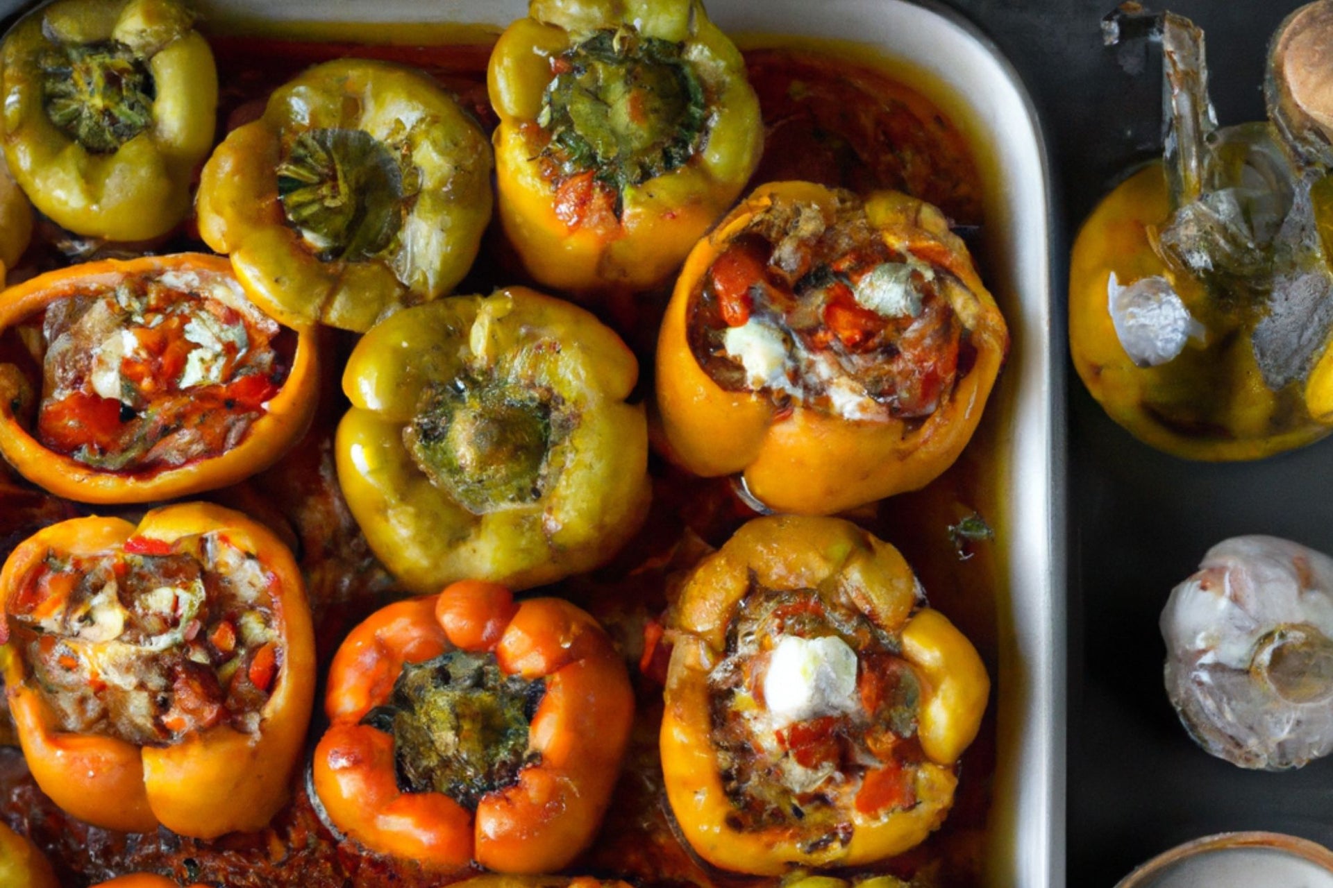 Mediterranean Stuffed Peppers with Feta and Olives