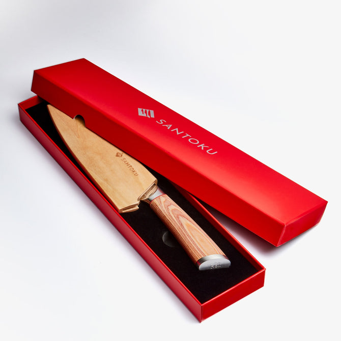 Нож Сантоку Haruta 7 дюймов VG10 из японской дамасской стали с деревянной ручкой и ножнами