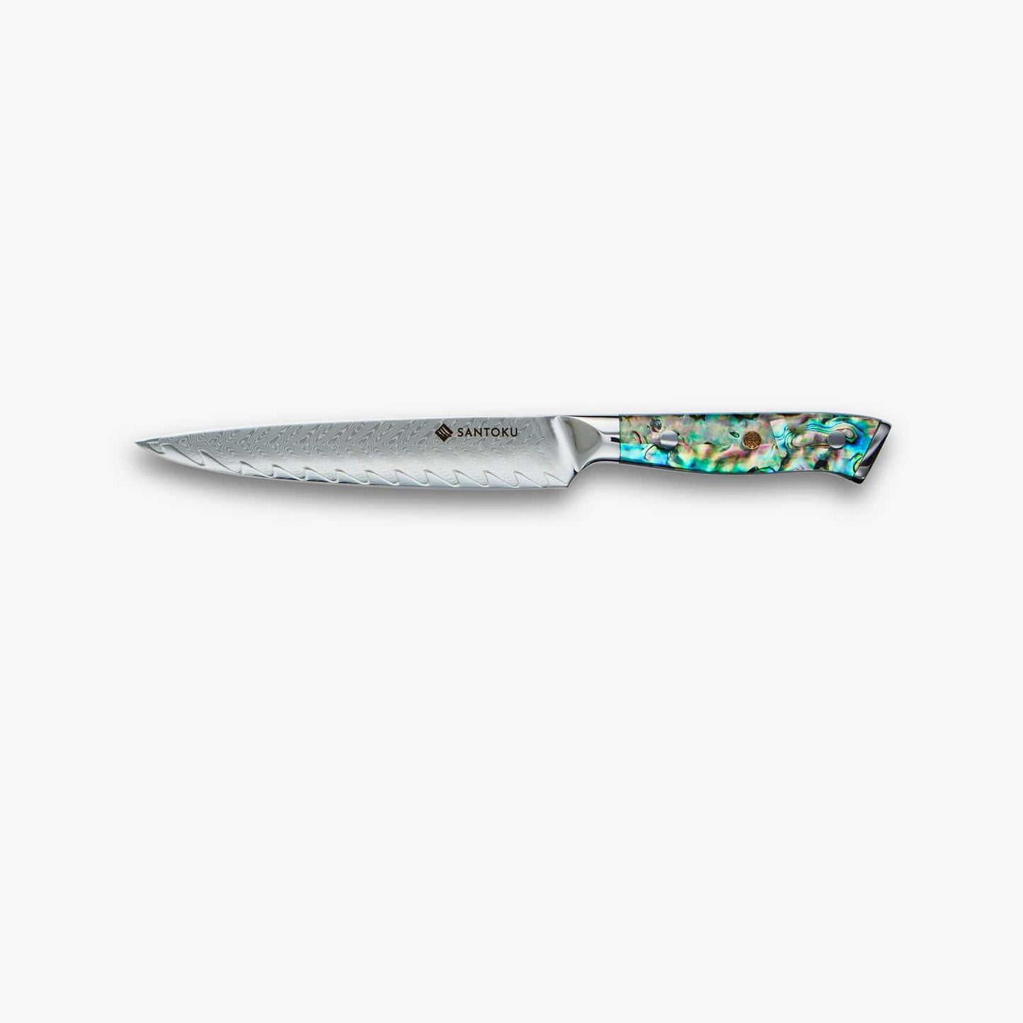 Chikashi (ちかし) стальной нож из дамаска с ручкой
