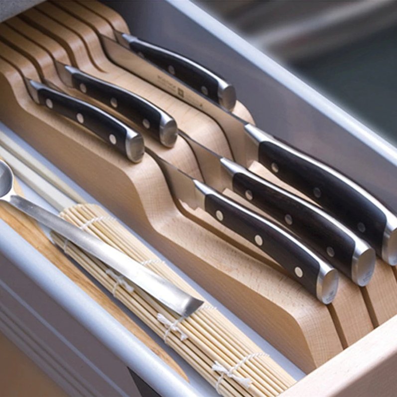 Кухонный нож ящик | Настольный деревянный органайзер